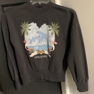 Abercrombie & Fitch kids Black Dolphin Graphic Crewneck Sweater